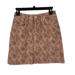 Paige Skirt Aideen Raw Hem Miniskirt brown size 26
